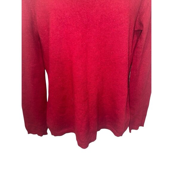 QI CASHMERE Women's Size Medium Red 100% Cashmere Sweater READ FLAWED - Picture 5 of 16